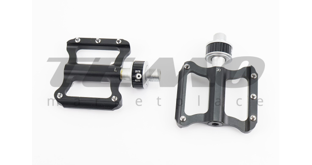 Педали MTB 9/16&quot; (82x72x17mm) алюминиевые быстросъёмные, пром-подшипник (6*13*5), чёрные K-349F - фото 1