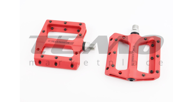Педали MTB широкие 9/16&quot; (100x105x19mm) армопластик, пром-подшипник (6*13*5). красные HF-633 - фото 1