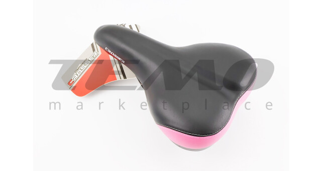 Сиденье ХВЗ/Gamma 265x170мм, чёрно-розовый - фото 1