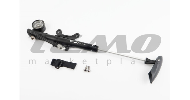 Насос алюмінієвий високого тиску 300 psi/20 bar з манометром, для повітряних амортизаторів і виделок, чорний GS-41P - фото 2