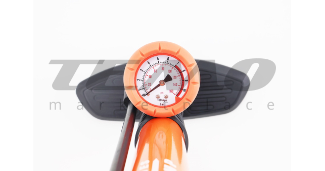 Насос ручной &quot;напольный&quot; с манометром 160 psi/11 bar, под штуцера Schrader&amp;Presta, ZF-030 - фото 2