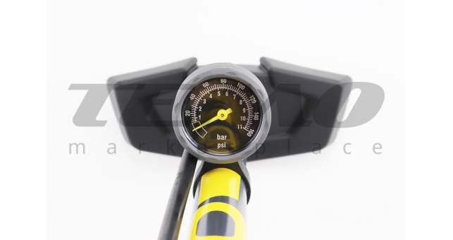 Насос ручний &quot;підлоговий&quot; сталевий з манометром 160 psi/11 bar, під штуцера Schrader&amp;Presta, PUM-058 - фото 2