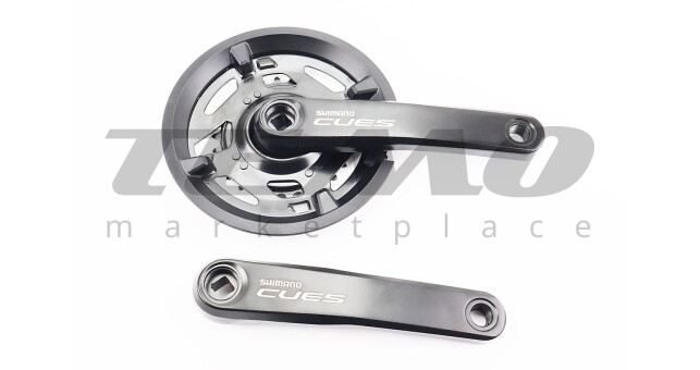 Шатуни "квадрат" 170мм, 40.26T MTB, алюмінієві, чорні CUES FC-U4000 - фото 1