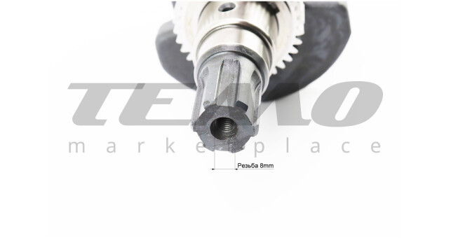 Коленвал 178F d-36 мм h-102.4 мм под шлиц + шестерни + подшипник запрессованный - фото 3