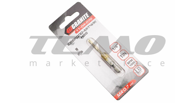 Свердло-мітчик по металу M4x0,7мм HSS DIN338 11-04-070 - фото 1