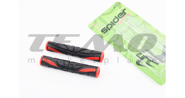 Грипсы - чехлы на рычаги тормозные РЕЗИНОВЫЕ к-кт 2шт, ЧЕРНО/КРАСНЫЕ - фото 1