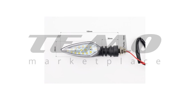 Поворот діодний RACING чорний малий, 2шт, тип 1 - фото 2