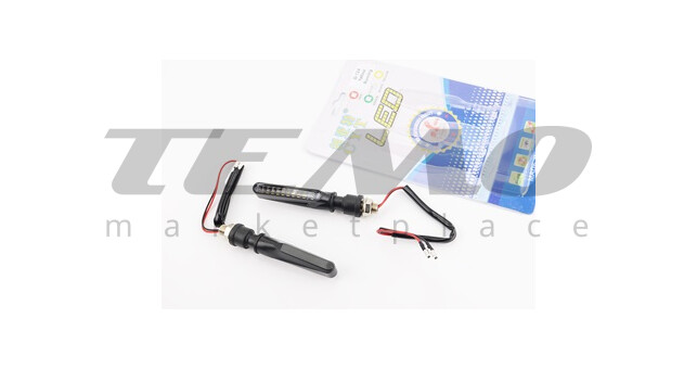 Поворот диодный на гибкой ножке LED ТОНКИЙ "секвентальный", 2шт - фото 1