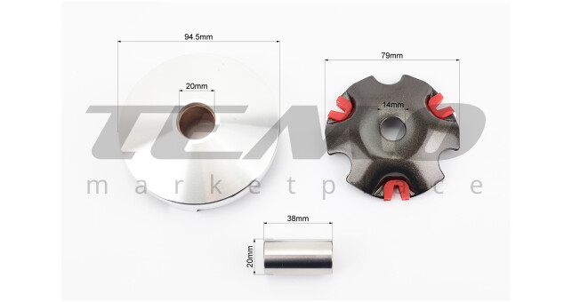 Варіатор передній к-кт Suzuki LET'S ТЮНІНГ (внутрішня щока 14мм) - фото 3