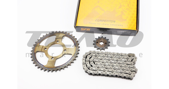 Звезды и цепь SFR DELTA 428H 100L+41T+14T в коробке каленая - фото 1