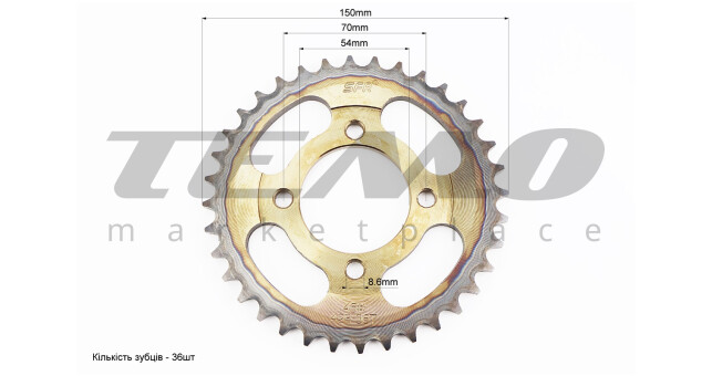 Звезды и цепь SFR DELTA 428H 116L+36T+14T в коробке каленая - фото 2