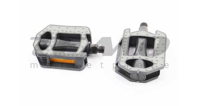 Педали CITY 9/16" (114x85x27 мм) пластиковые, чёрно-серые WP-208 - фото 1