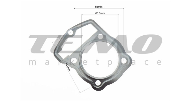 Loncin JL200-68A Прокладка головки циліндра CB-200cc 63,5мм (метал) - фото 2