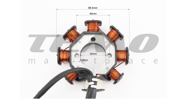 Kinlon JL150-70C Статор магнето (генератора) (8 катушек "5 проводов"), (d=88,5мм) - фото 3