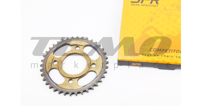 Звезда задняя SFR WY125 428 38T d-58 мм 4 отверстий 90 мм каленая ZS125J спицы - фото 1