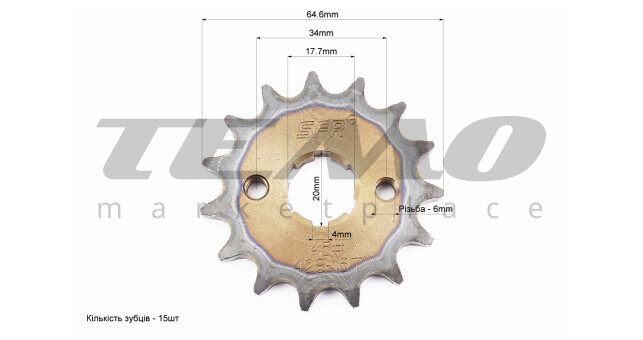 Зірки SFR Viper ZS125J 428H 41T+15T гартована - фото 3