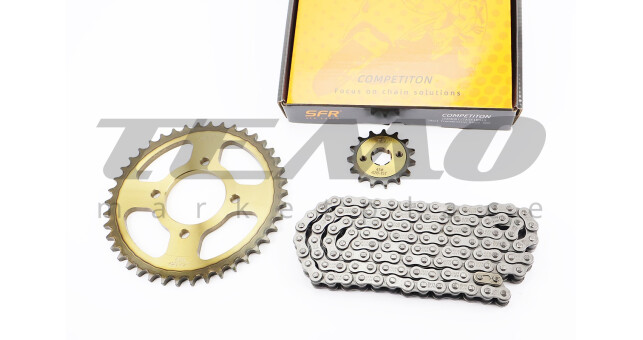 Зірки та ланцюг SFR ZS125J 428H 116L+42T+15T гартована у коробці - фото 1