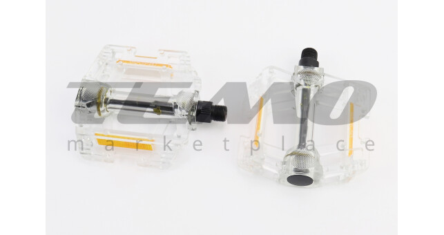 Педали MTB широкие 9/16" (113x103x26.5 мм) поликарбонатные, прозрачные HC- JD287 - фото 1