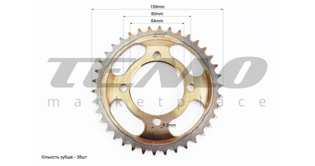 Зірки та ланцюг SFR Viper F5 428H 116L+38T+15T у коробці - фото 2