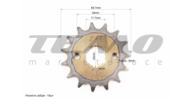 Зірки та ланцюг SFR Viper F5 428H 120L+38T+15T у коробці - фото 3