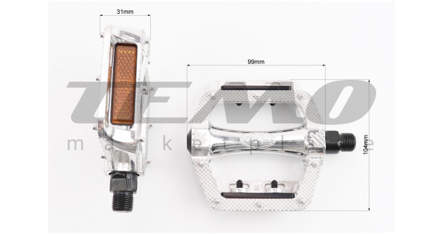Педали MTB широкие 9/16" (108x105x26 мм) алюминиевые, NWL-305 - фото 2