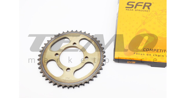 Звезда задняя RS125 - 428-43T - d=64; 4отв.*80mm "каленая" Loncin- JL200-10/Yamaha YBR125 - фото 1