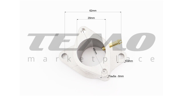 Kinlon JL150-70C Патрубок карбюратора (метал) - фото 3