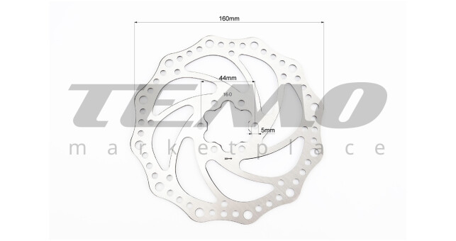 Гальмівний диск 160мм, кріпл. 6 болтів, SC16 - фото 2