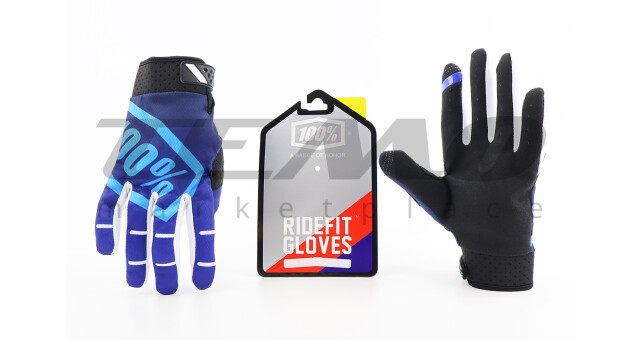 Перчатки XL з силіконовими вставками, синьо-чорні, НЕ оригінал - фото 1