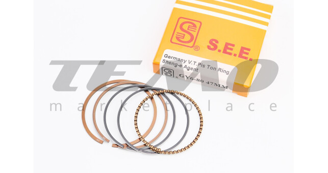 Кільця поршневі SEE 80cc 47 мм STD жовта коробка - фото 1