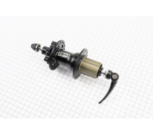Втулка задня MTB алюмінієва 14Gx36H під касету 8-11зв, Disk-brake, 4 пром-підшипники 6001 2RS, кріпл. ексцентрик, чорна FB-A292В