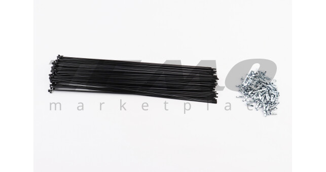 Спица 14Gx280 мм (100шт к-кт), чёрная - фото 1