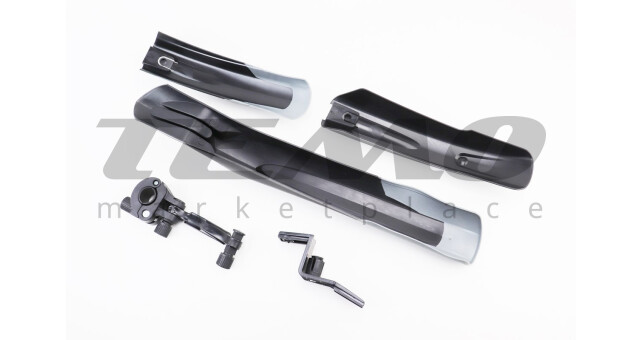 Крылья пластмассовые 24-26" MTB быстросъёмные, чёрно-серые H-N27F/H-N27B - фото 2