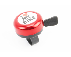 Звонок механический "I love my Bike", красный