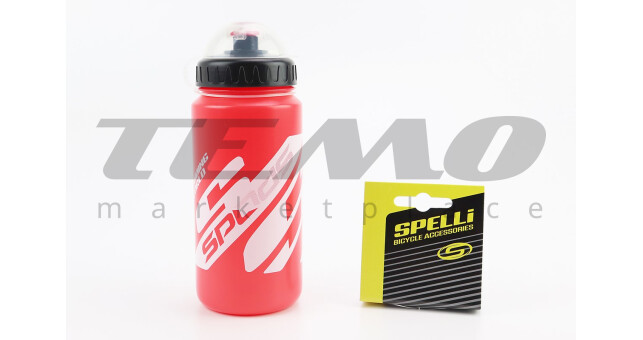 Фляга пластиковая 600мл, с защитной крышкой, красно-белая SWB-528-M - фото 1