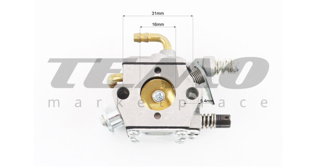 Карбюратор 4500/5200 металлические штуцера - фото 3