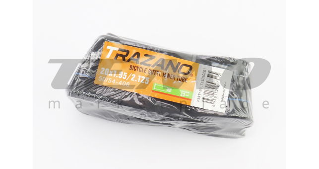 Велокамера TRAZANO 20&quot;x1.95-2.125 AV 35 прямой ниппель - фото 3