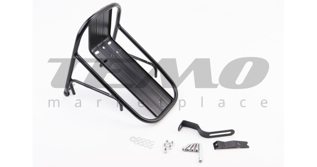 Багажник 24-29" передній алюміній, цільнозварний, кріплення під V-brake гальмо, чорний HS-028 - фото 1