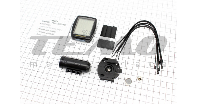 Велокомпьютер 11-функций, беспроводной, чёрный AS-4000 (без батареек) - фото 1