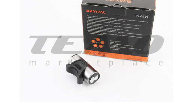 Ліхтар передній 1 діод 350 lumen алюмінієвий, Li-ion 3.7V 1200mAh зарядка від USB, вологозахисний, сірий RPL-2289 - фото 2
