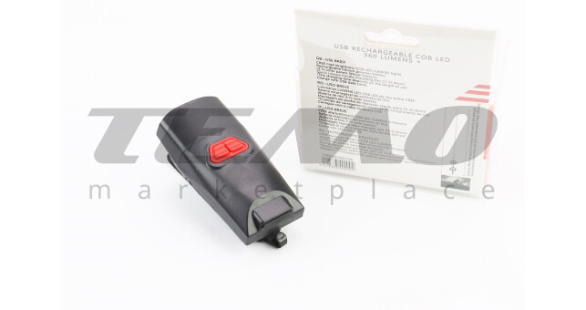 Ліхтар передній 1+7 діодів 360 lumen, Li-ion 3.7V 500mAh зарядка від USB, вологозахисний, чорний BG-C20 - фото 2
