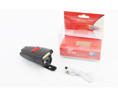 Ліхтар передній 1+7 діодів 360 lumen, Li-ion 3.7V 500mAh зарядка від USB, вологозахисний, чорний BG-C20