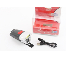 Фонарь передний 1+7 диодов 360 lumen, Li-ion 3.7V 500mAh зарядка от USB, влагозащитный, чёрно-серый BG-C20