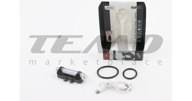 Ліхтар передній 5 діодів 15 lumen, Li-ion 3.7V 330mAh зарядка від USB, вологозахисний, BS-216/АQY-093 - фото 1