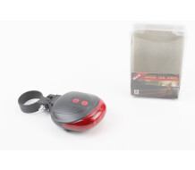 Ліхтар задній 5 діодів+2 лазерних промені, чорно-червоний SL-116 (без батарейок)