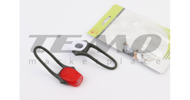 Ліхтар передній 1 діод+задній 1 діод, силіконові к-кт, JY-267-С (без батарейок) - фото 1