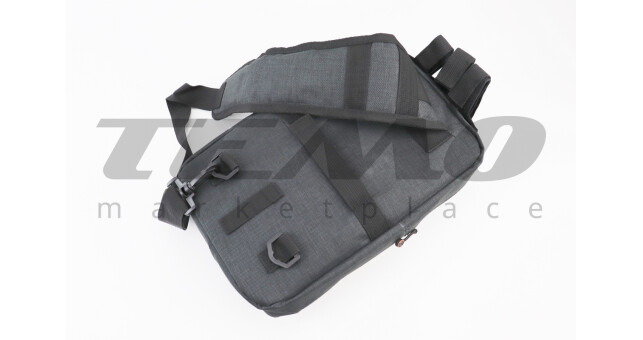 Сумка-слінг через плече (на кермо електросамокату), кріпл. на липучці, швидкознімна, чорно-сіра - фото 3