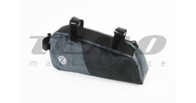 Сумка на раму 250х110х60 мм, крепл. на липучке, серо-чёрная - фото 2