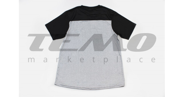 Футболка (Джерси) мужская L-(Polyester 80%/Spandex 20%), короткие рукава, свободный крой, чёрно-серая, не оригинал - фото 2