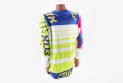 Футболка (Джерсі) чоловіча L-(Polyester 100%), довгі рукави, вільний крій, біло-синьо-салатова, не оригінал - фото 2